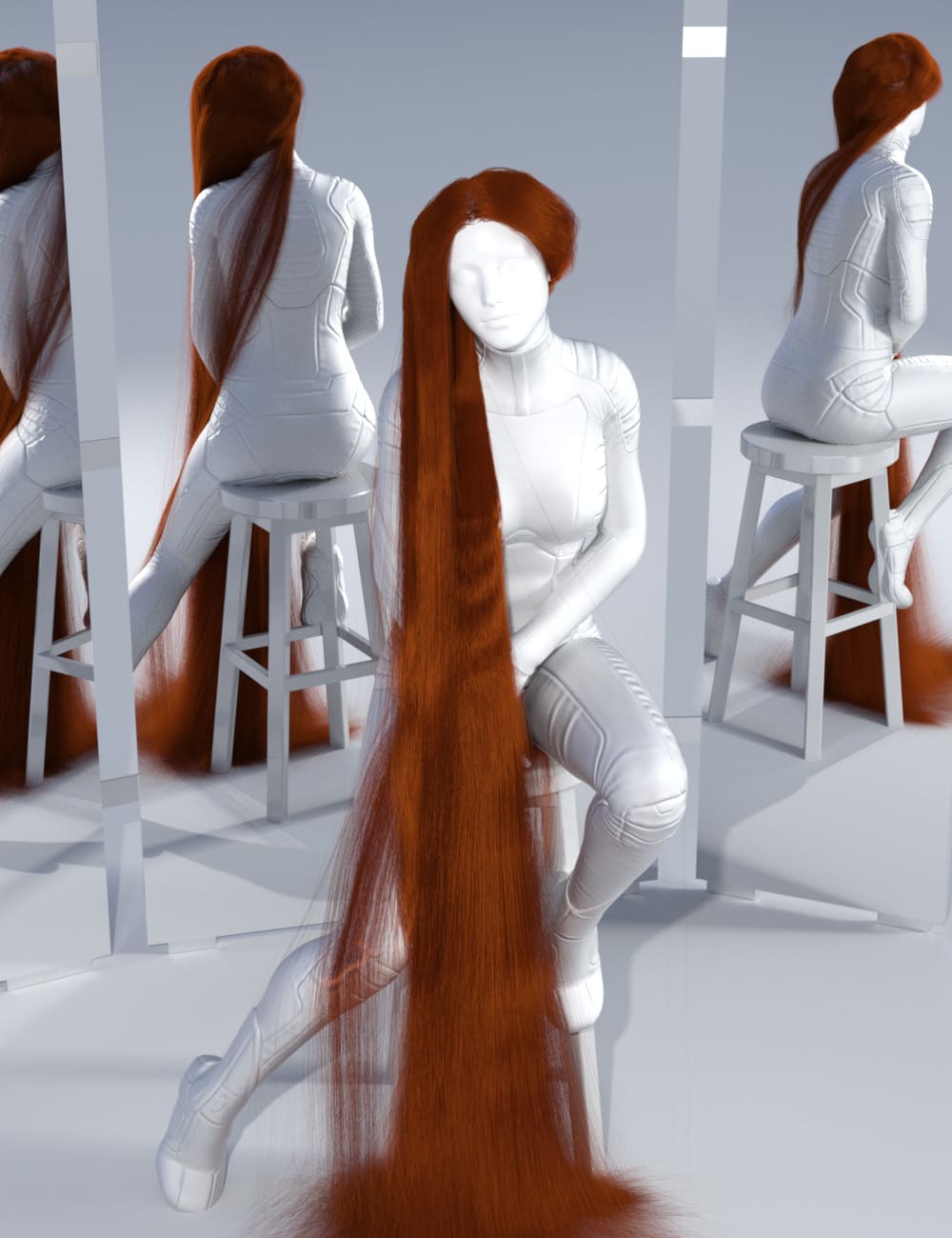 dForce Floor Length Hair for Genesis 8_DAZ3D下载站