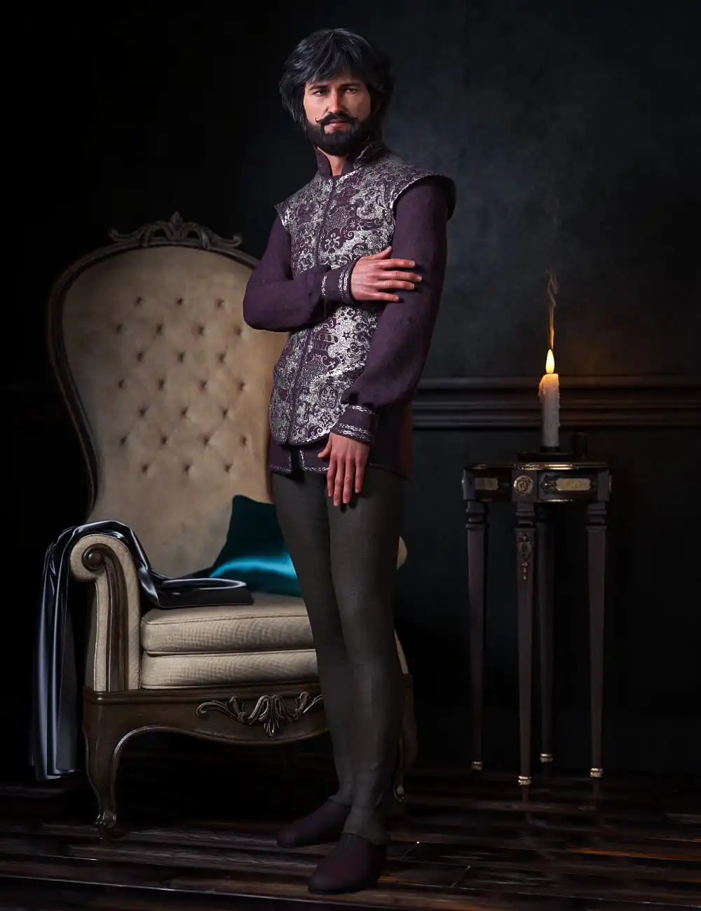 dForce Royal Fashion for Genesis 8 Males_DAZ3D下载站