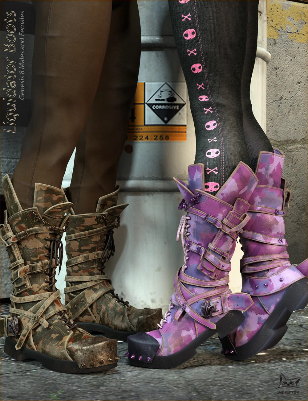Liquidator Boots for Genesis 8_DAZ3D下载站