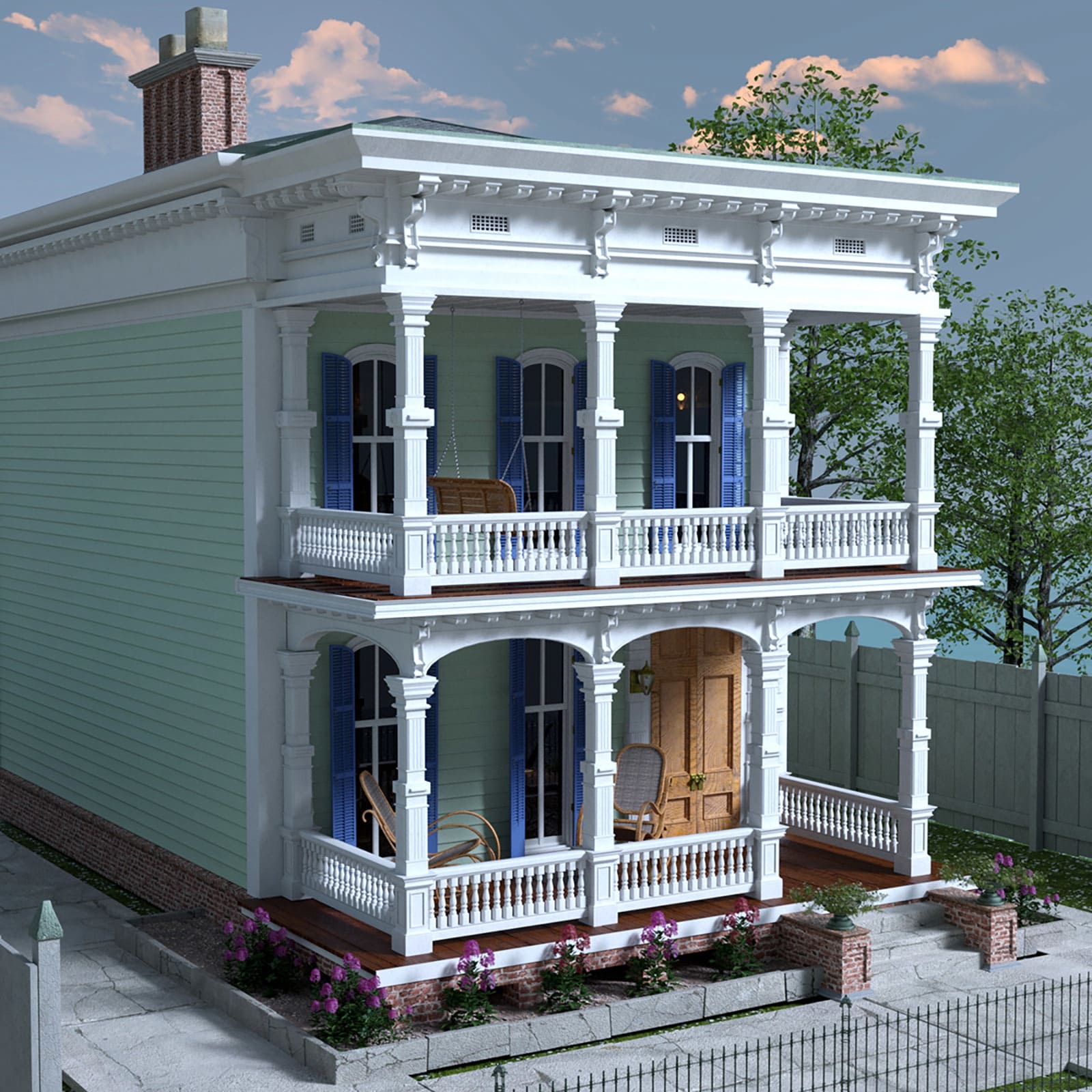 MS20 New Orleans Garden District House for DAZ Studio 4.9 Iray_DAZ3D下载站