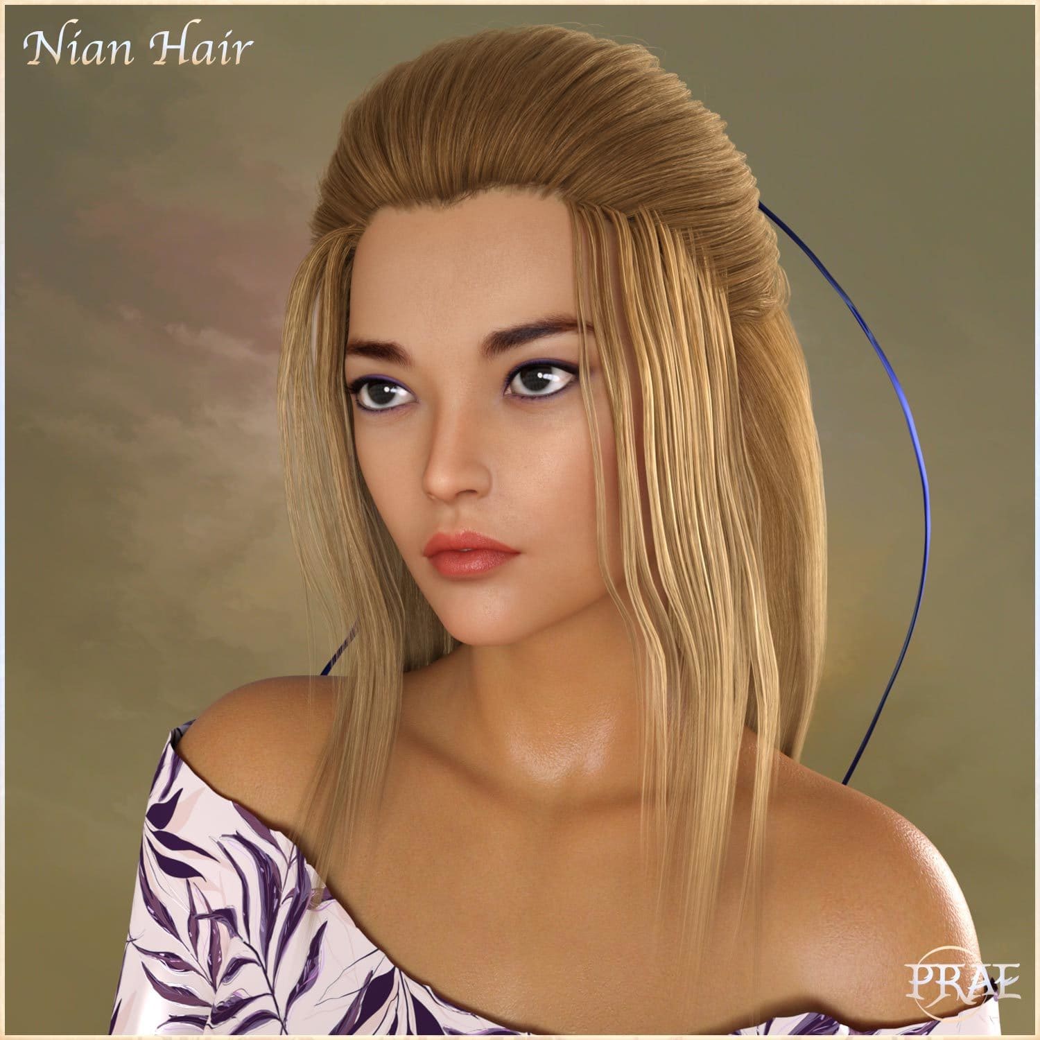 Prae-Nian Hair For G8 Daz_DAZ3D下载站