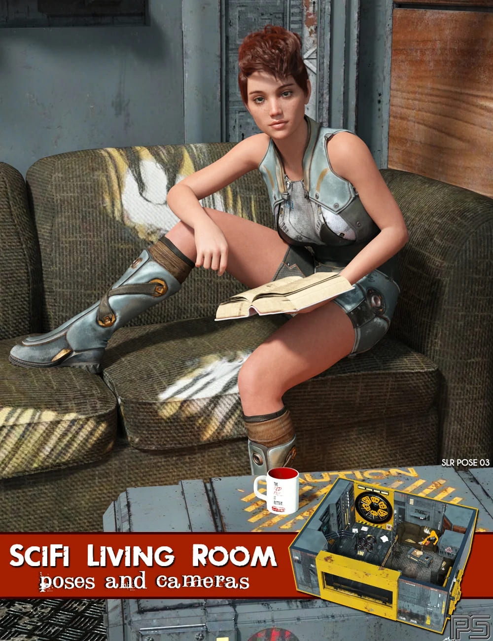 SciFi Living Room Poses and Cameras for Genesis 8_DAZ3D下载站