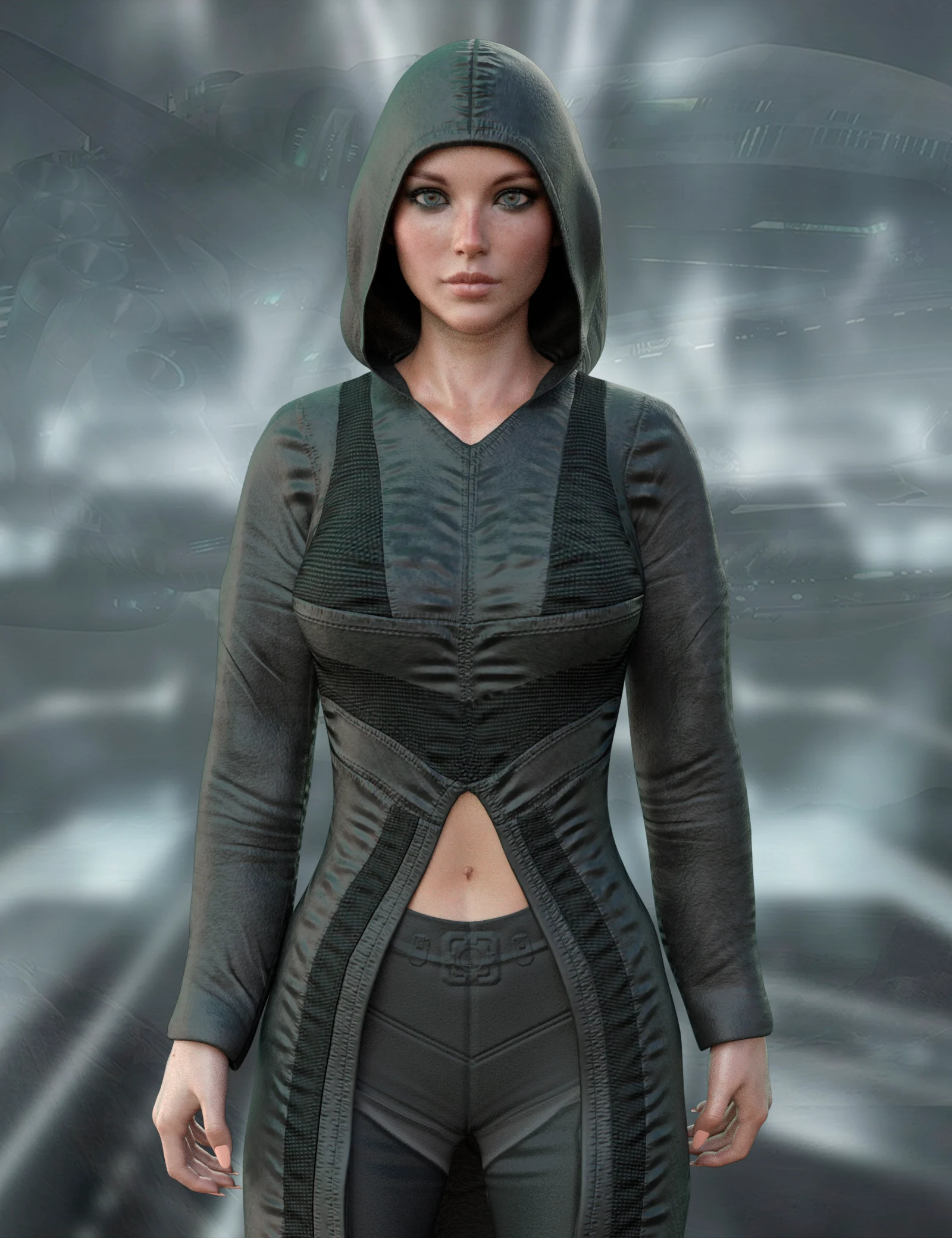 X-Fashion dForce Cyberpunk Outfit for Genesis 8 Female(s)_DAZ3D下载站