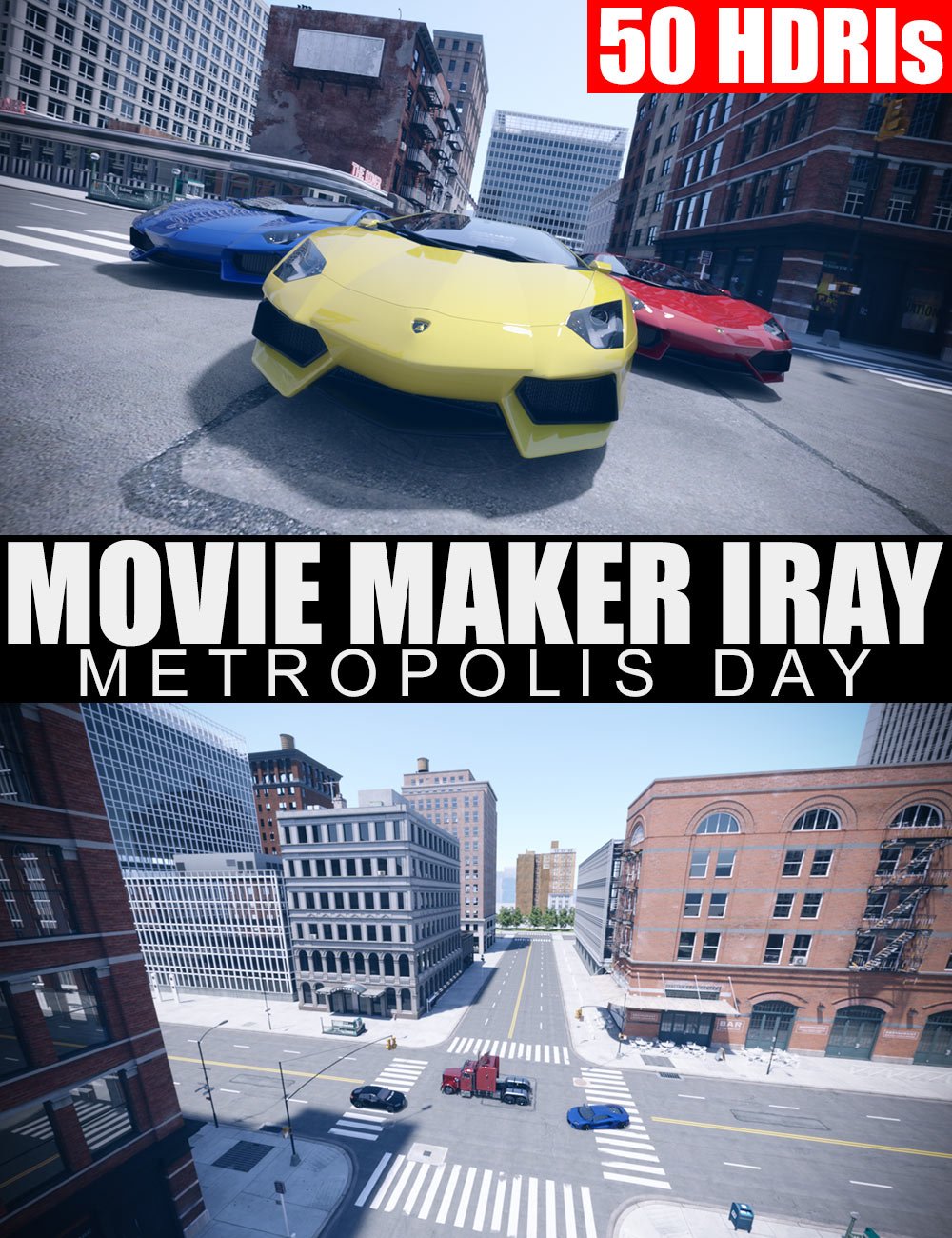 50 HDRIs – Movie Maker Iray – Metropolis Day_DAZ3DDL