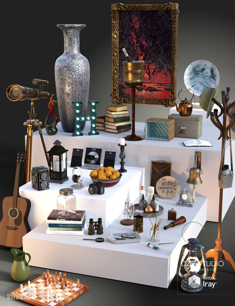 Collection of Decor Objects_DAZ3D下载站