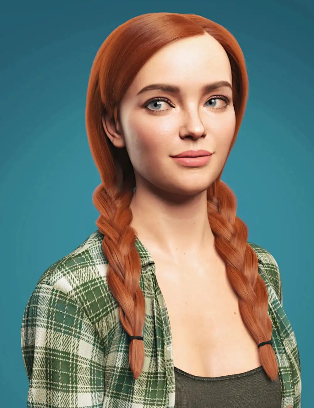 Cute Braids for Genesis 8 and 8.1 Females_DAZ3D下载站
