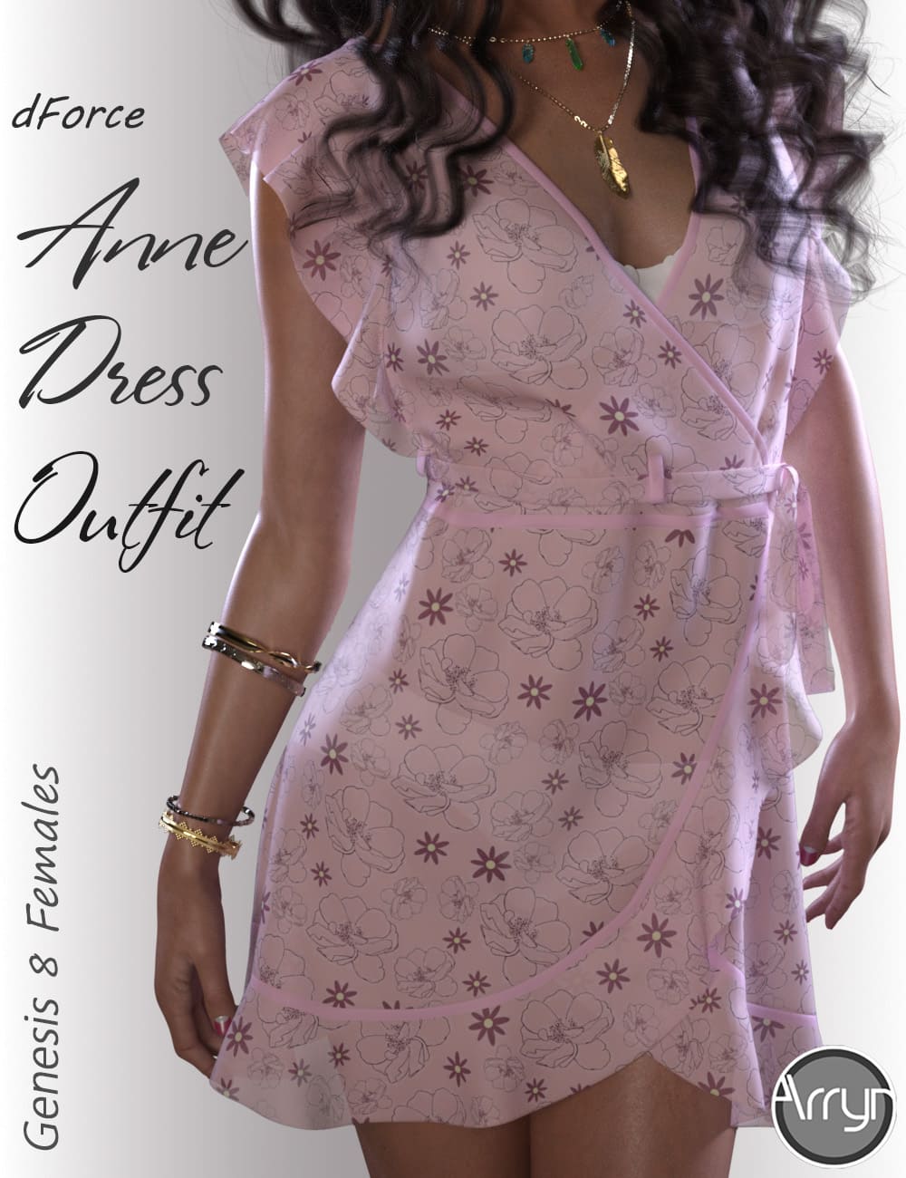 dForce Anne Candy Dress Outfit for Genesis 8 Female(s)_DAZ3D下载站