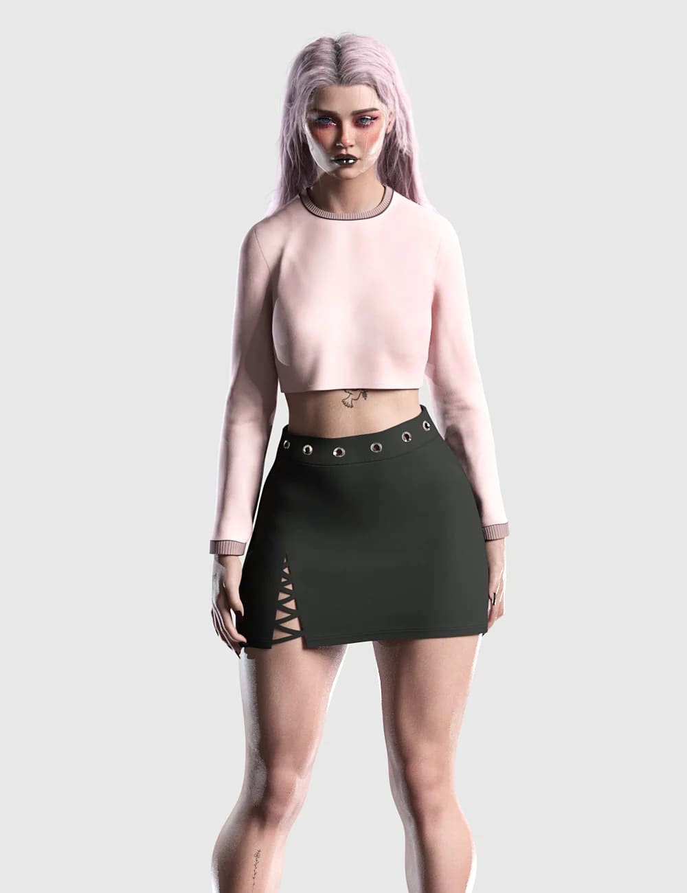 dForce Casual Crop Outfit for Genesis 8 Females_DAZ3D下载站