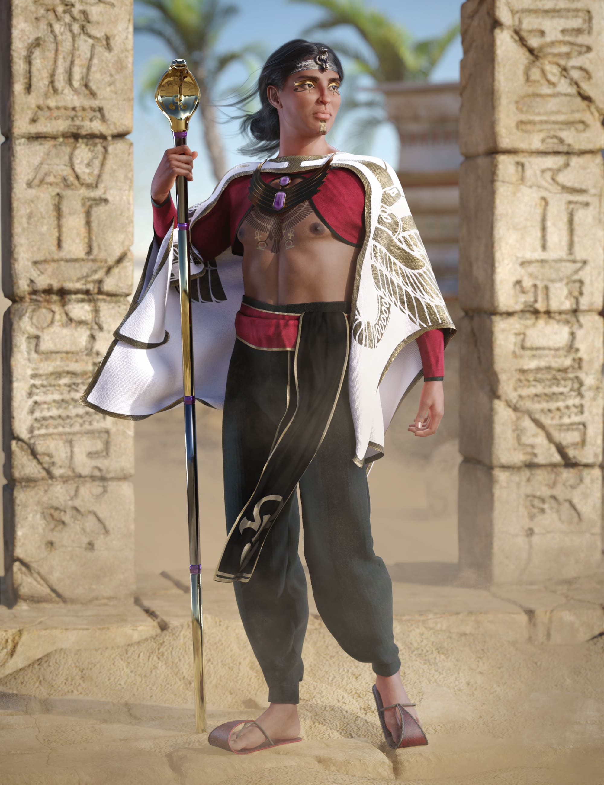 dForce Curse of Kings Outfit for Genesis 8 Males_DAZ3D下载站
