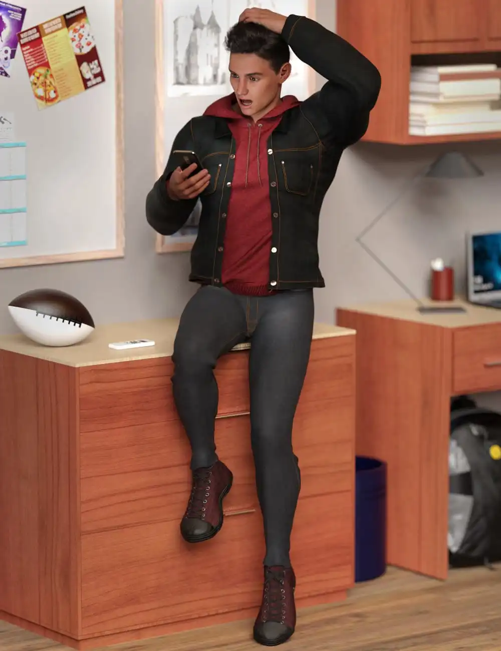 dForce Fall Vibes Outfit for Genesis 8 and 8.1 Males_DAZ3D下载站