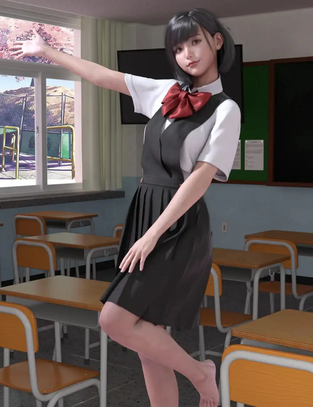 dForce JK Style Dress for Genesis 8 Females_DAZ3D下载站
