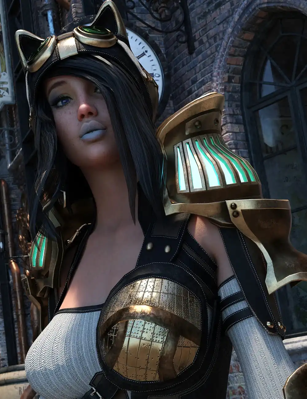 dForce Lynx Steampunk Armor for Genesis 8.1 Females_DAZ3DDL
