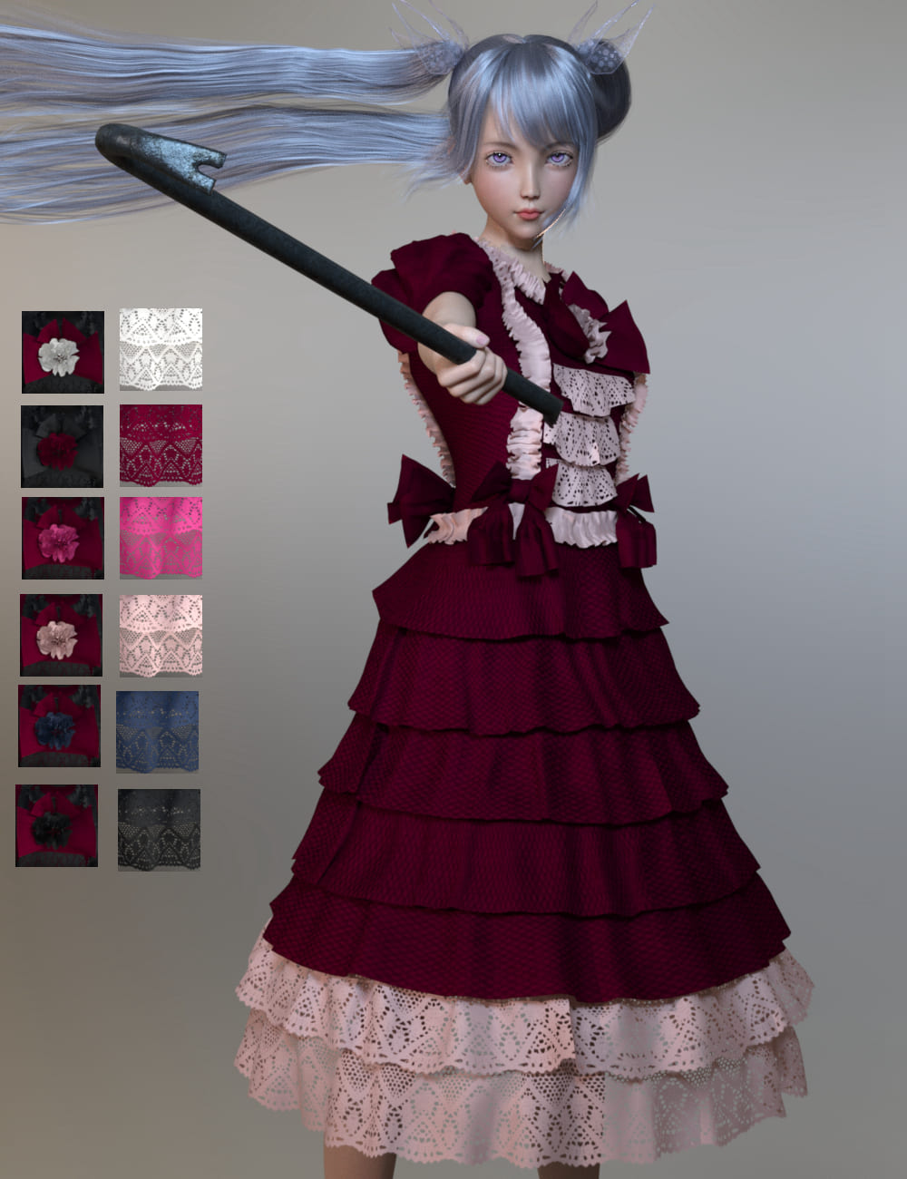dForce Princess Dress for Genesis 8 Female(s)_DAZ3D下载站