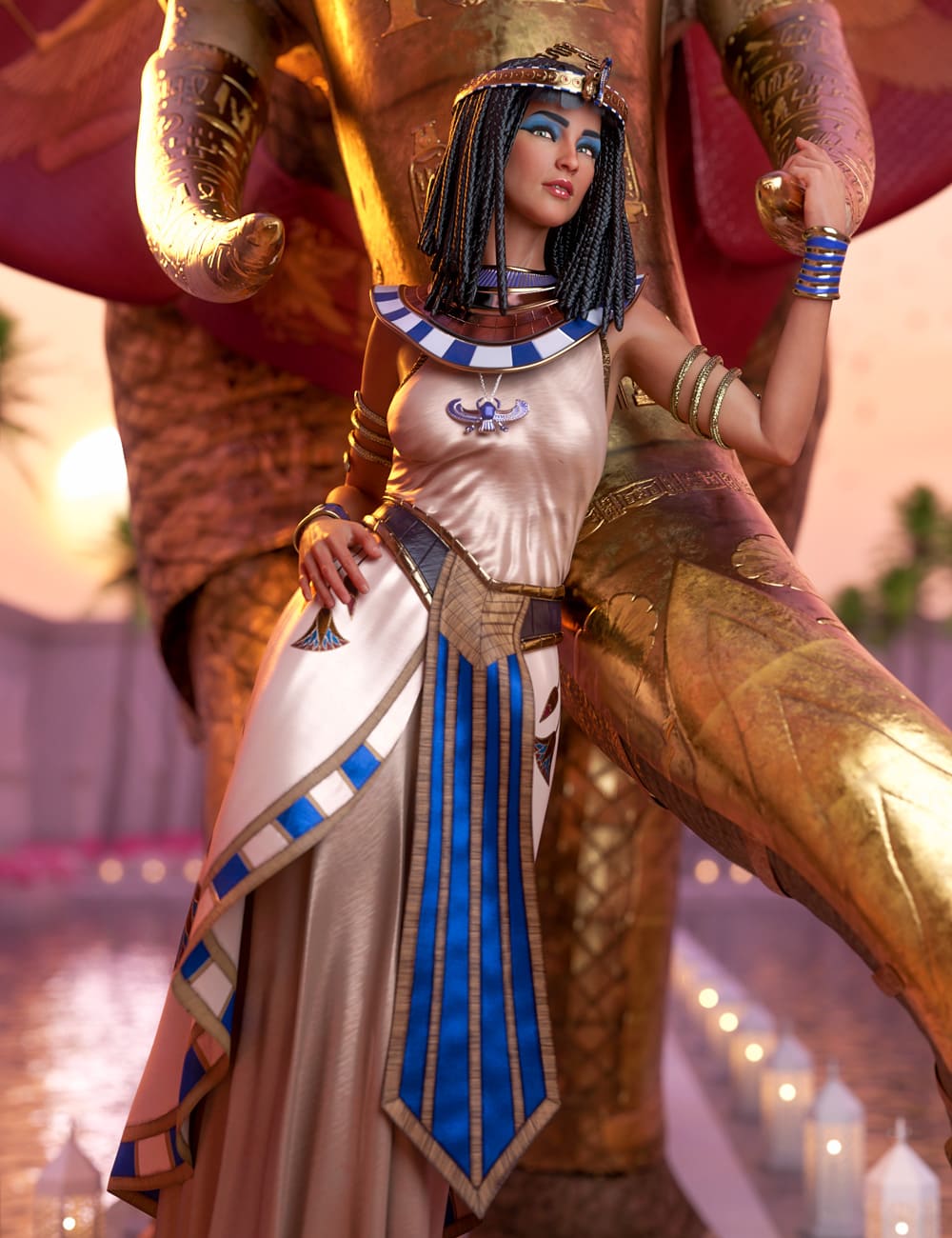 dForce Queen of Egypt Outfit for Genesis 8 Females_DAZ3D下载站