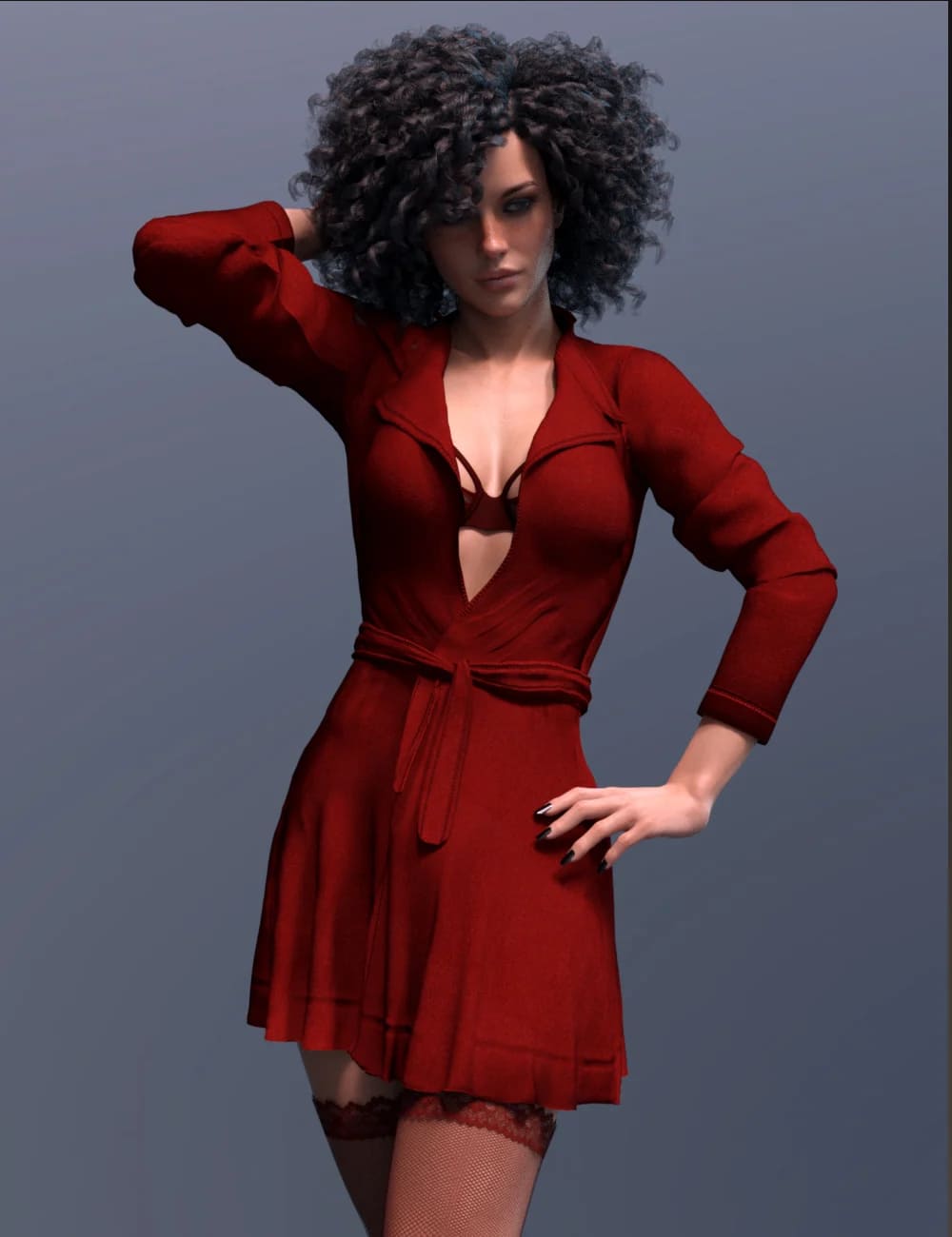 dForce X-Fashion Temptation Dress Coat for Genesis 8 Female(s)_DAZ3D下载站