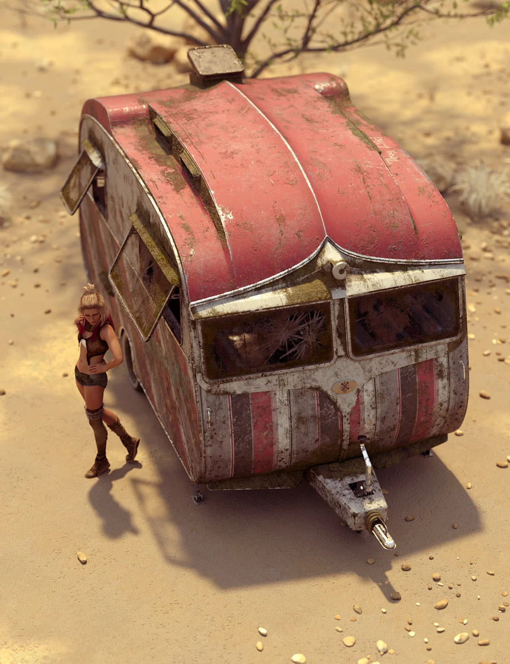 Dystopia for the Vintage Caravan and Props_DAZ3D下载站