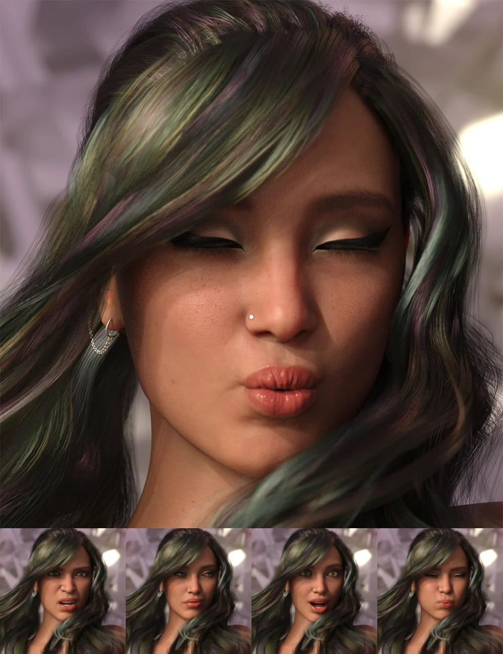 Emotional Response: Mix and Match Expressions for Genesis 8.1 Female_DAZ3D下载站