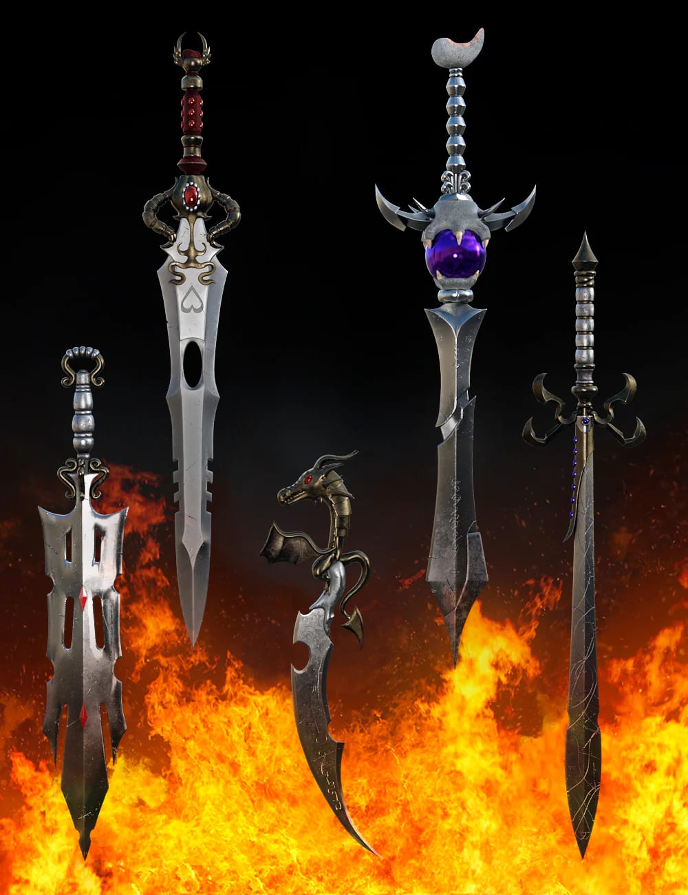 Fantasy Swords Collection Vol1 for Genesis 8_DAZ3D下载站