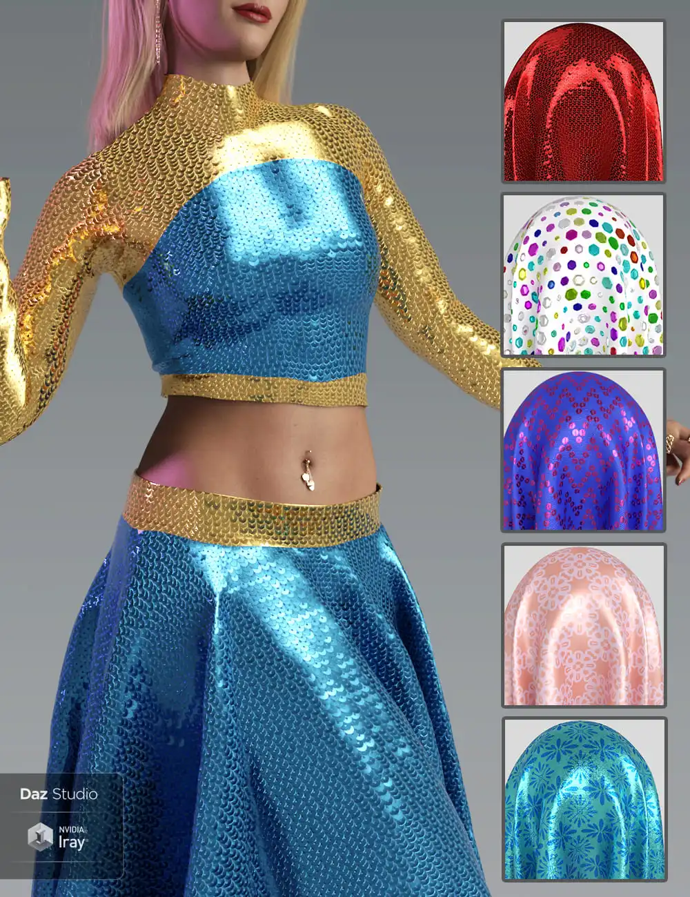 Glitz and Glam Fabric Iray Shaders_DAZ3DDL