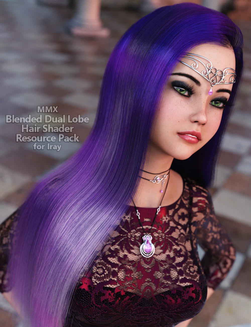 MMX Blended Dual Lobe Hair Shader Resource Pack for Iray_DAZ3DDL