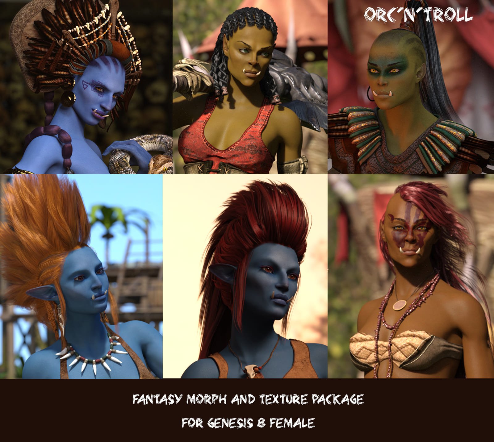 Orc and troll for G8F_DAZ3DDL