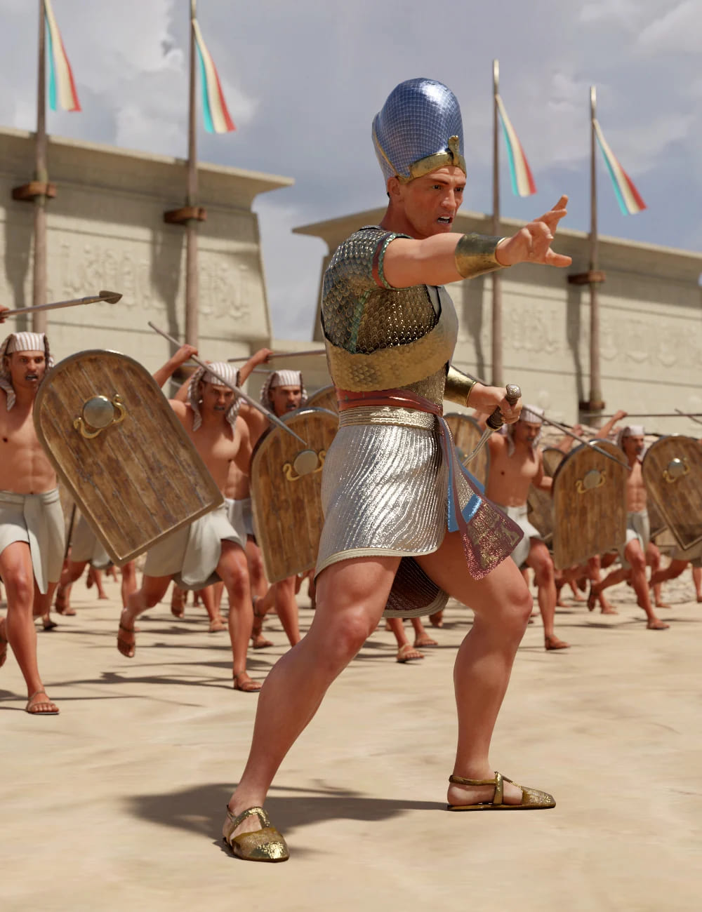 Pharaoh At War Characters and Outfit for Genesis 8 Male_DAZ3D下载站