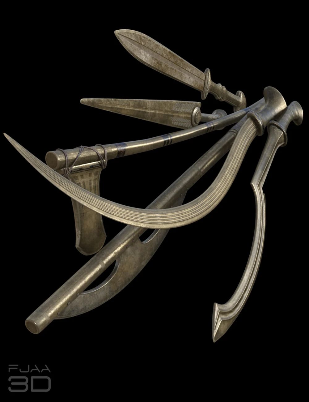 Royal Egyptian Weapons for Genesis 8_DAZ3DDL