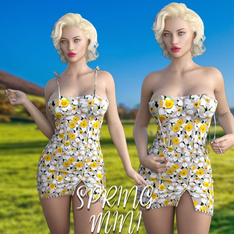 Spring Mini Dress_DAZ3D下载站