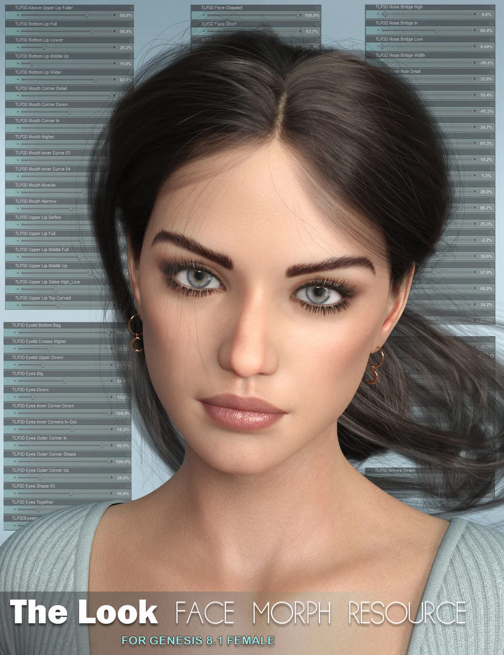 The Look Face Morph Resource for Genesis 8.1 Females_DAZ3D下载站