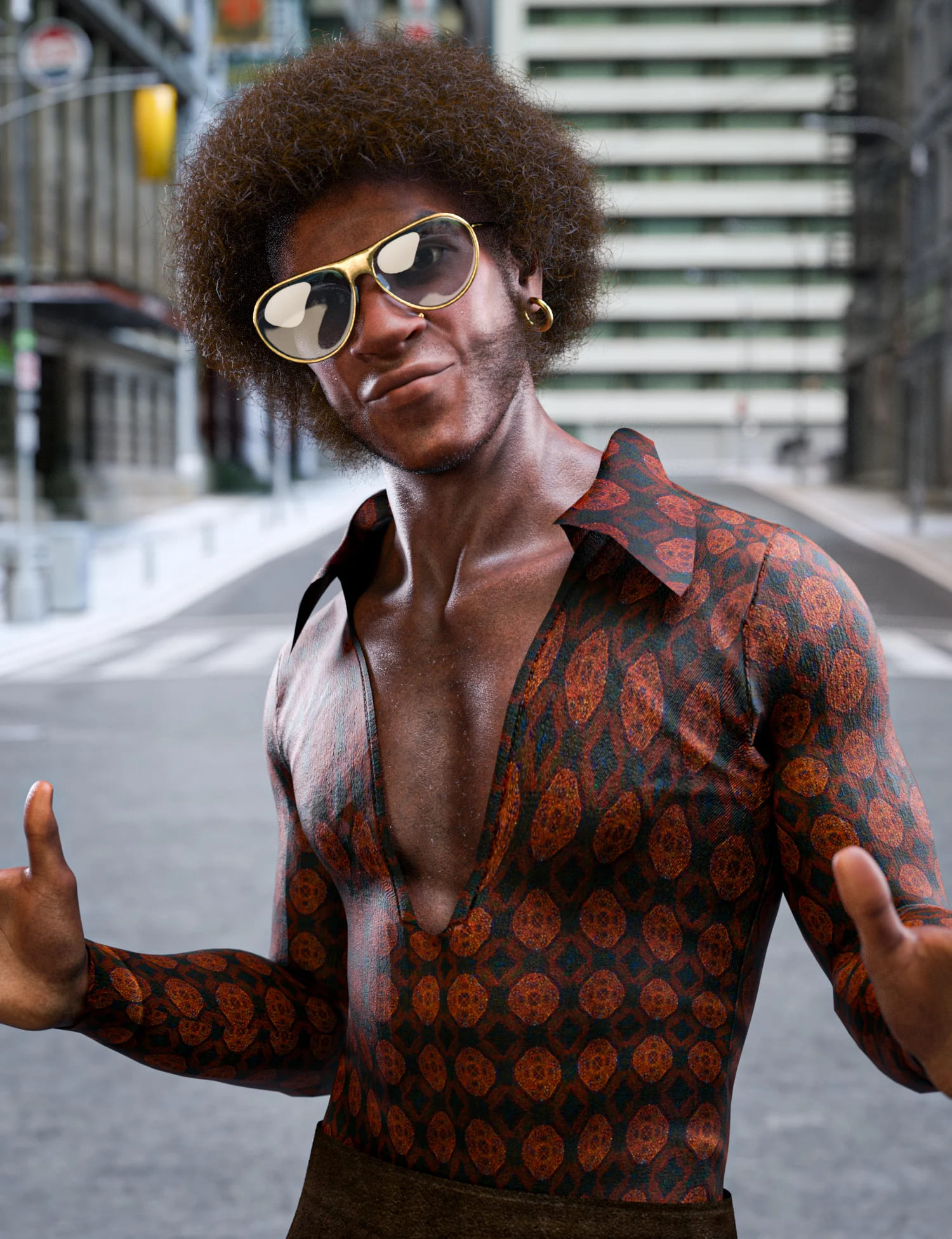 Trevon’s 70s Style Character Hair and Outfit for Genesis 8.1 Male_DAZ3DDL