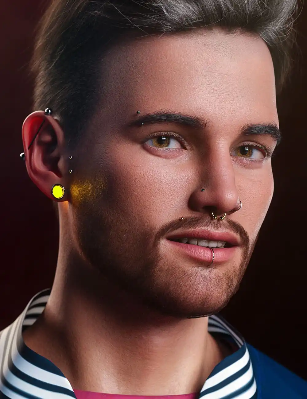 Vario Piercing for Genesis 8.1 Male_DAZ3D下载站