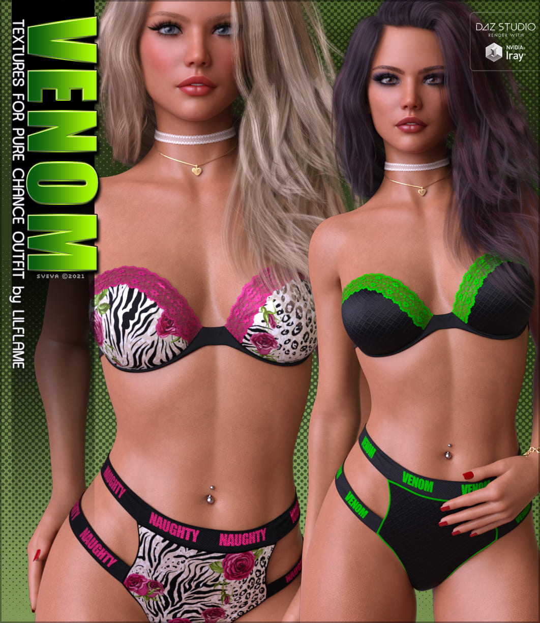 Venom Textures for Pure Chance Outfit G8F_DAZ3DDL