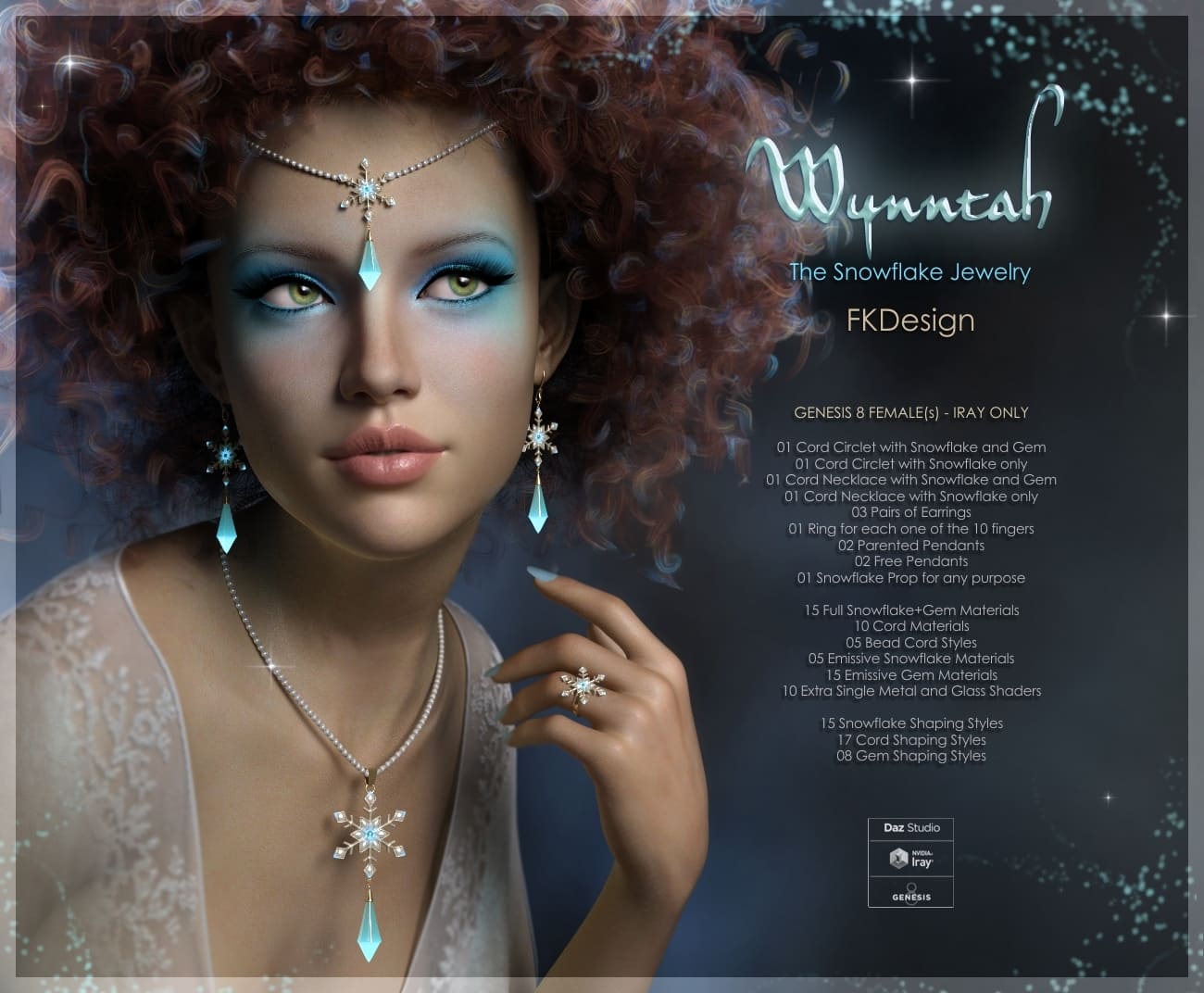 Wynntah Snowflake Jewelry_DAZ3D下载站