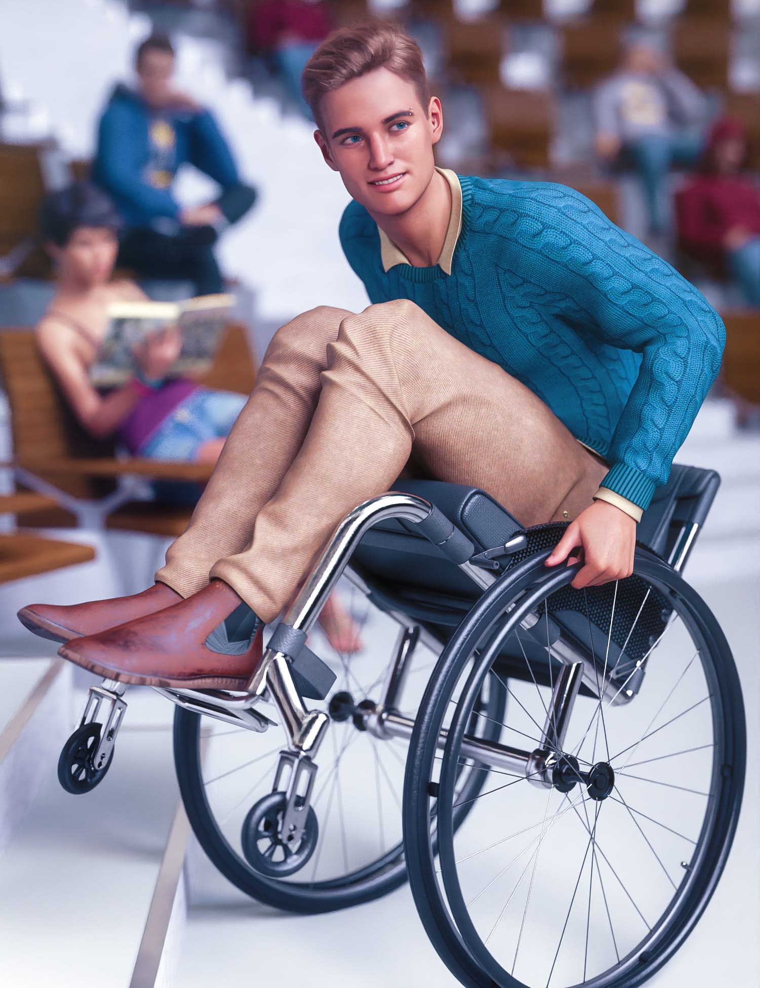 Z Everyday Wheelchair and Poses for Genesis 8.1_DAZ3D下载站