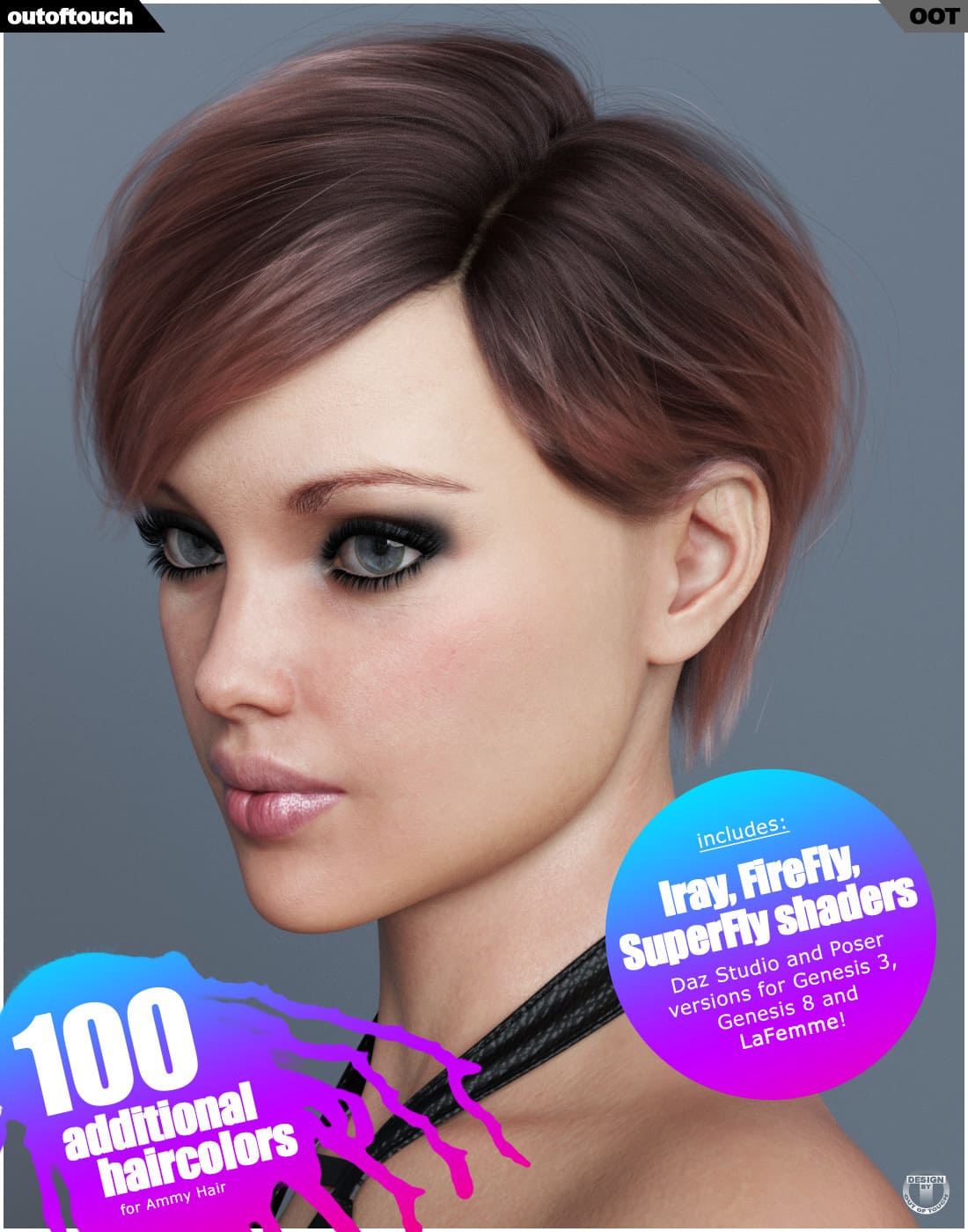 Ammy Hair Texture XPansion for Genesis 3 and 8 and La Femme_DAZ3DDL