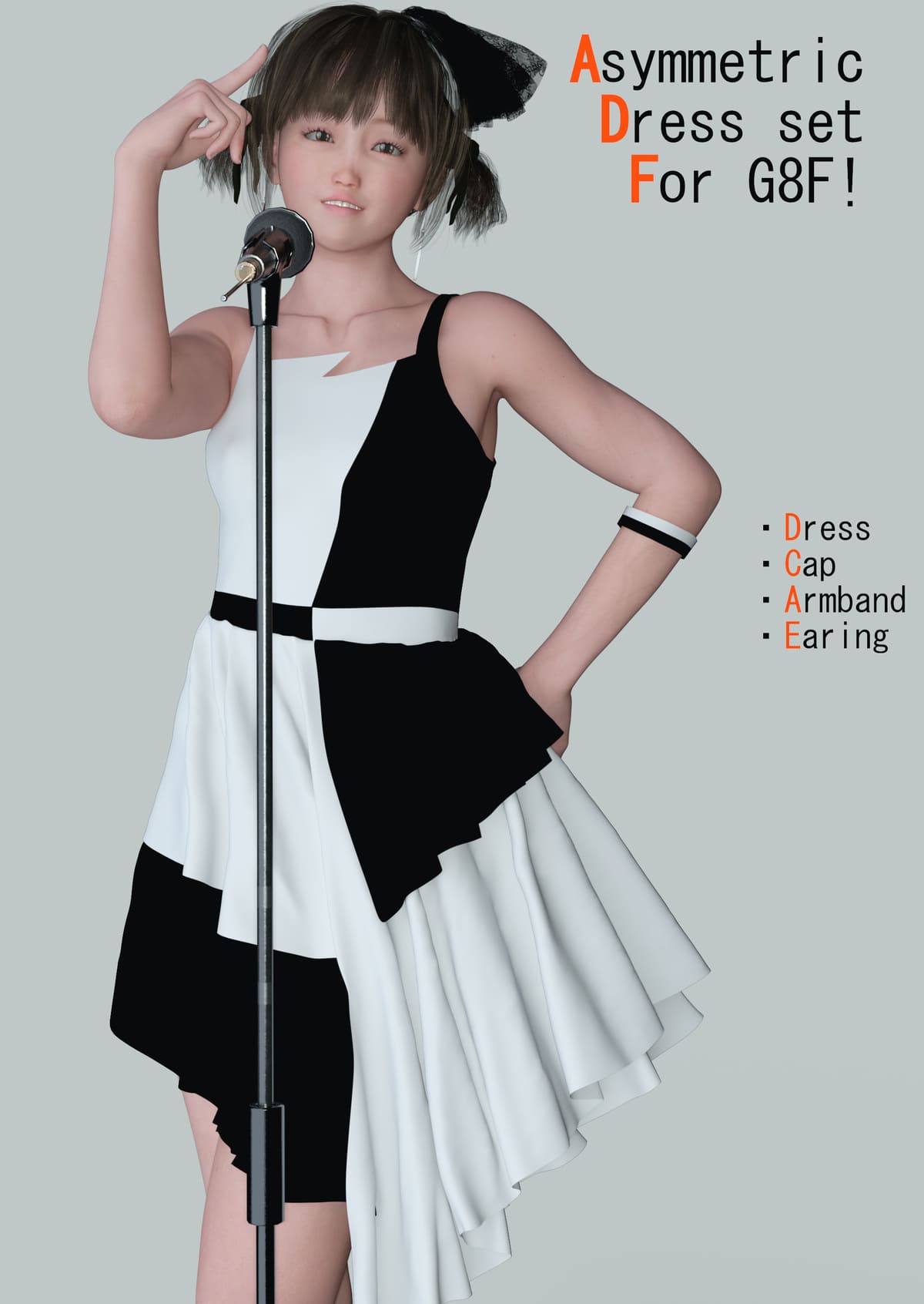 dForce Asymmetric Dress Set For G8F!_DAZ3DDL