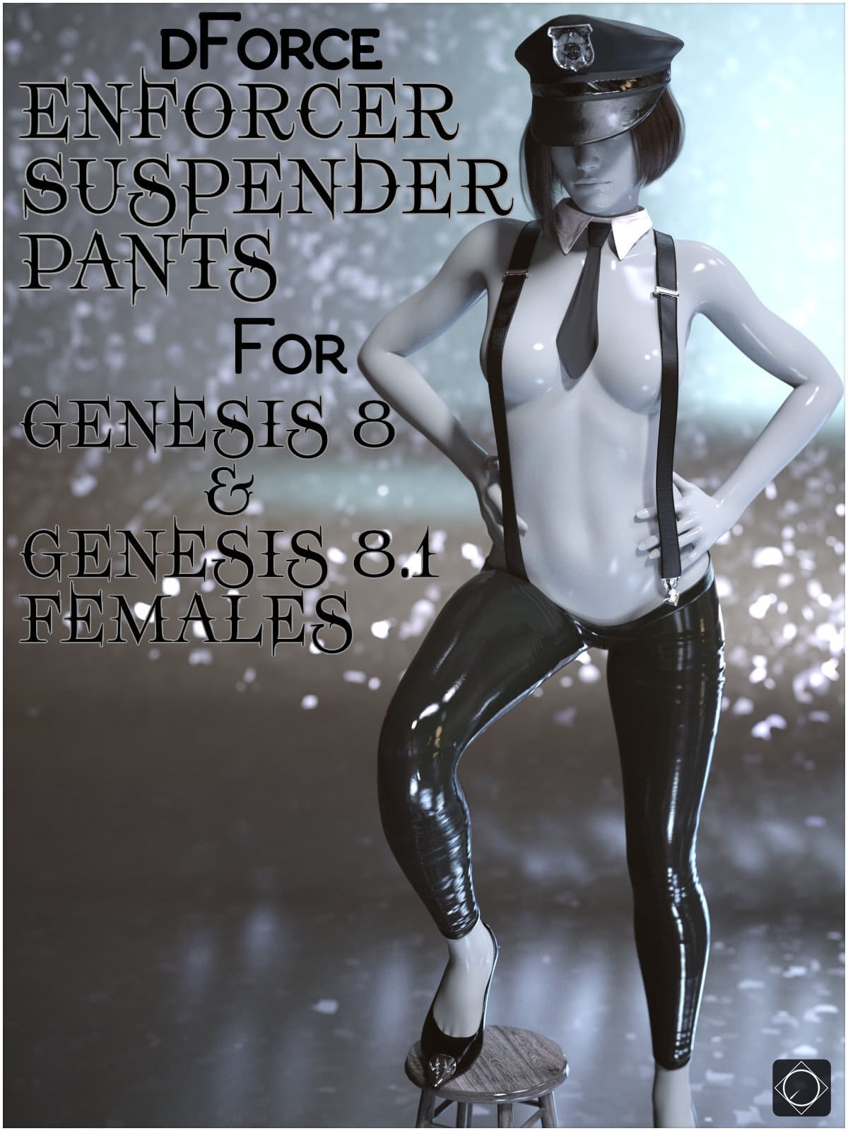 dForce Enforcer Suspender Pants for Genesis 8 and 8.1 Females_DAZ3D下载站