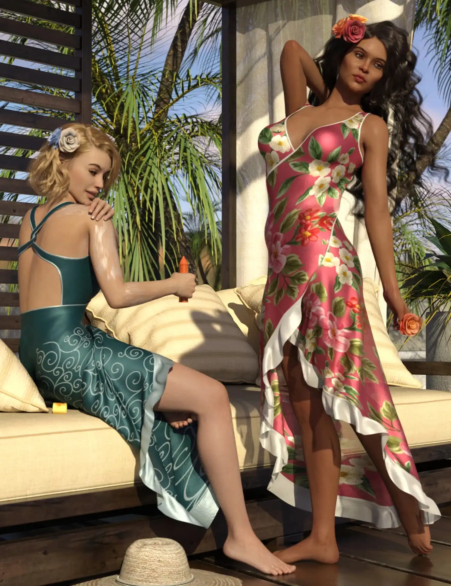 dForce Floral Fiesta Outfit for Genesis 8 Females_DAZ3DDL