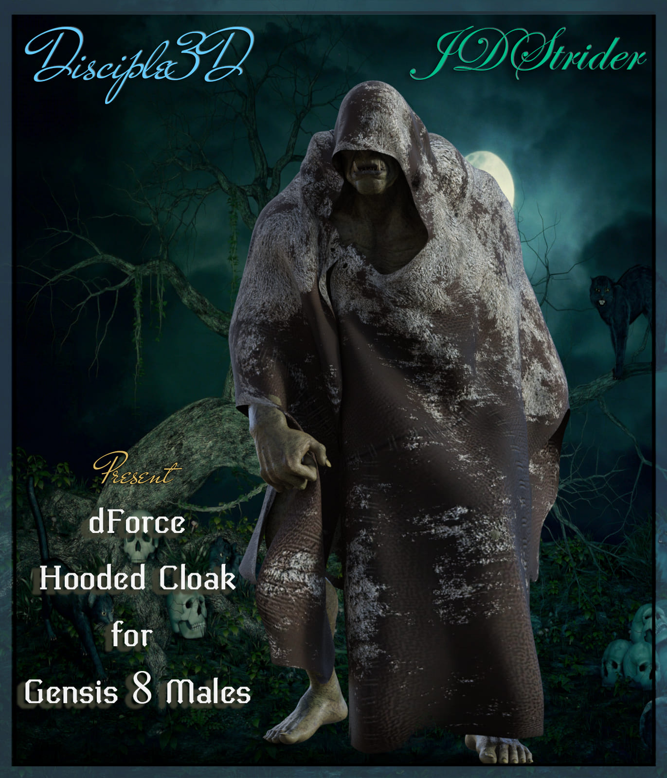 dForce Hooded Cloak for G8M_DAZ3DDL