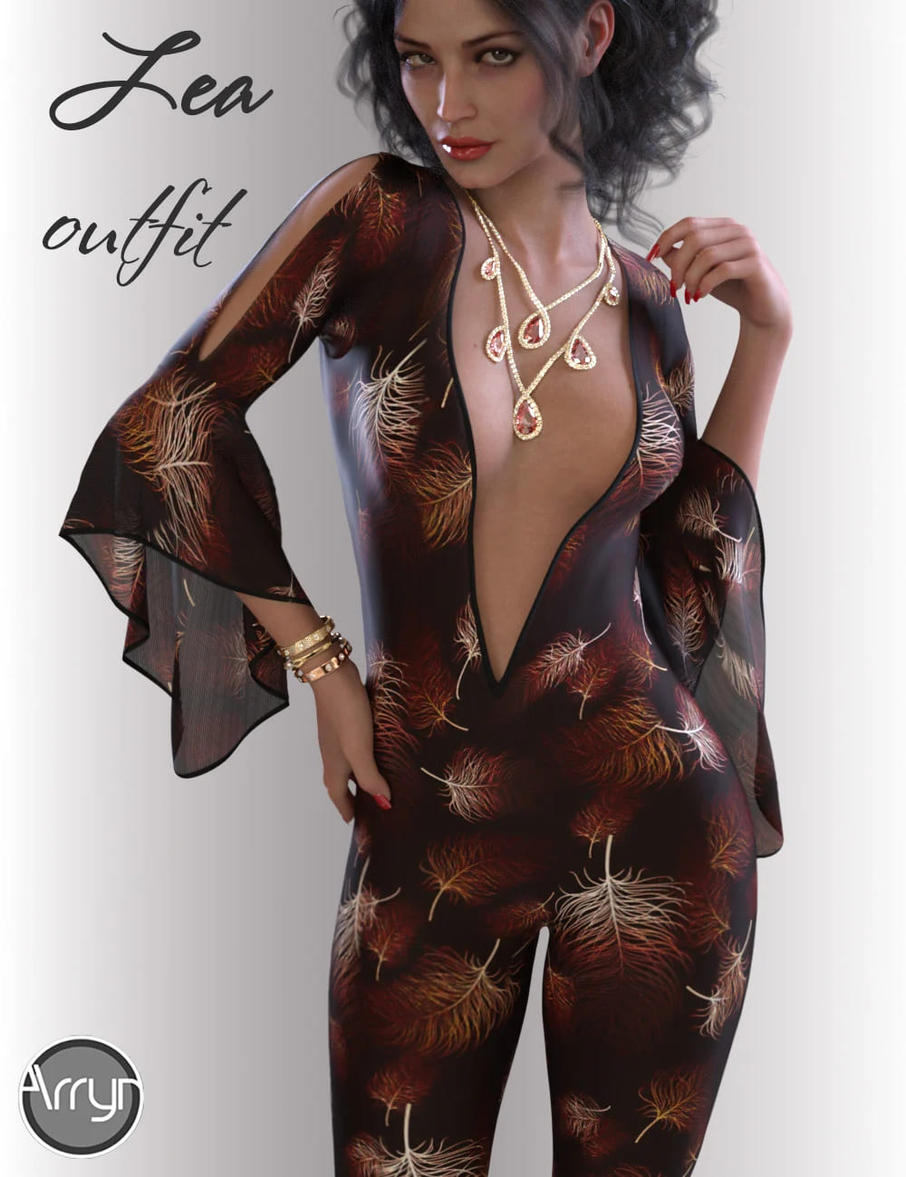 dForce Lea Homewear Outfit for Genesis 8.1 Females_DAZ3D下载站