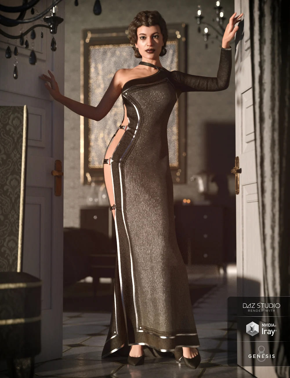 dForce Twilight Outfit for Genesis 8 Female(s)_DAZ3D下载站