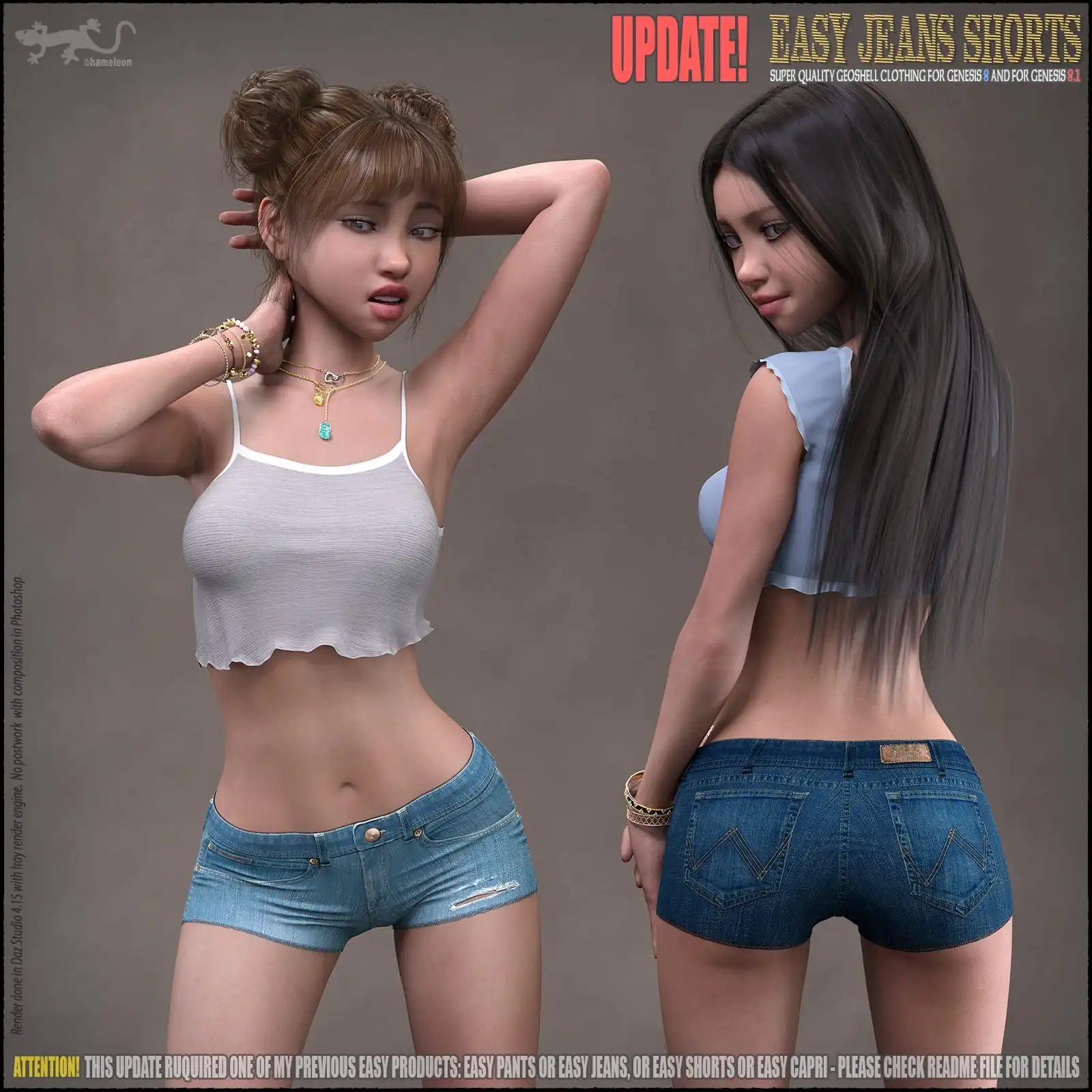 Easy Jeans Shorts for Genesis 8 and 8.1_DAZ3DDL