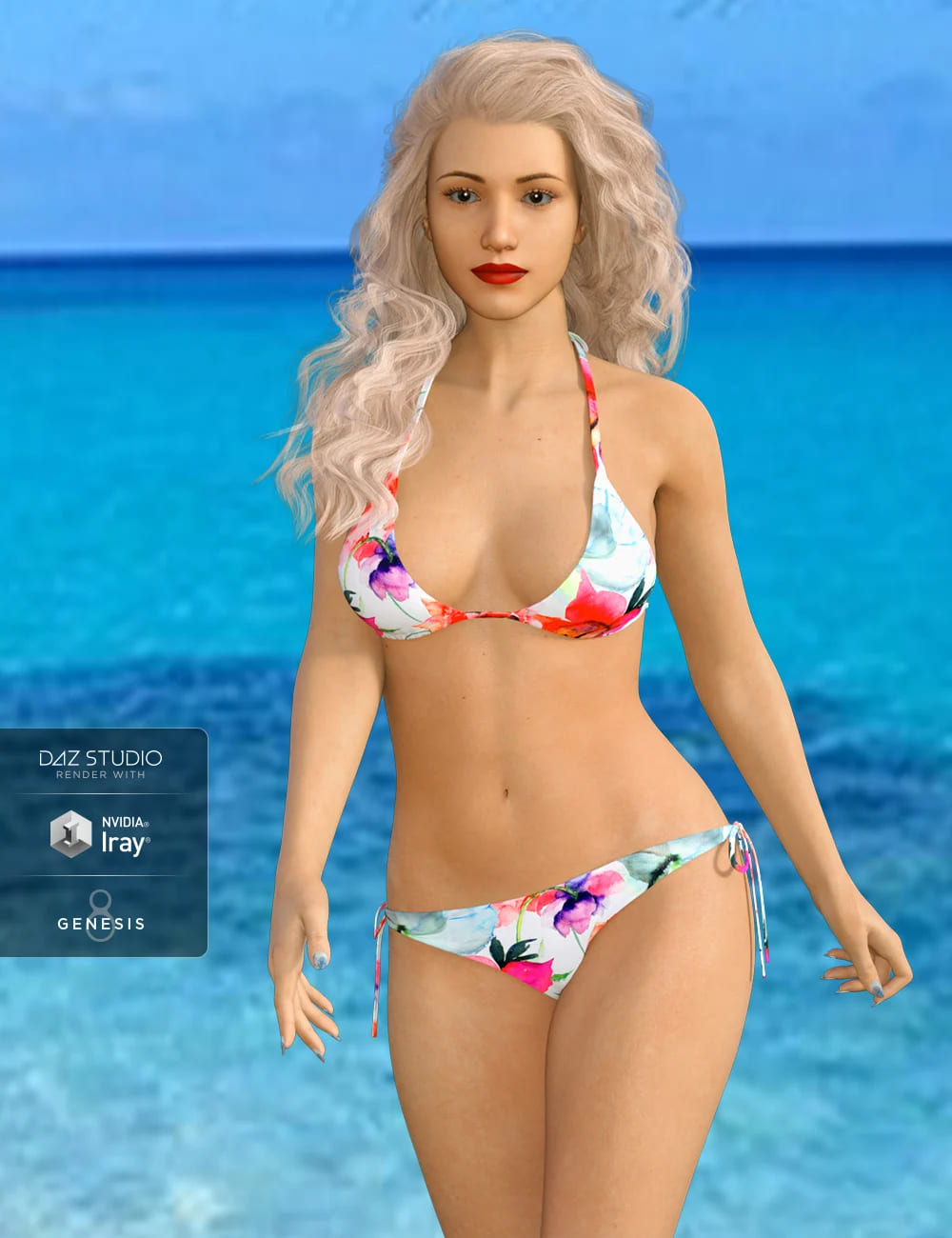 H&C Bikini Swimsuit B for Genesis 8 Female(s)_DAZ3D下载站