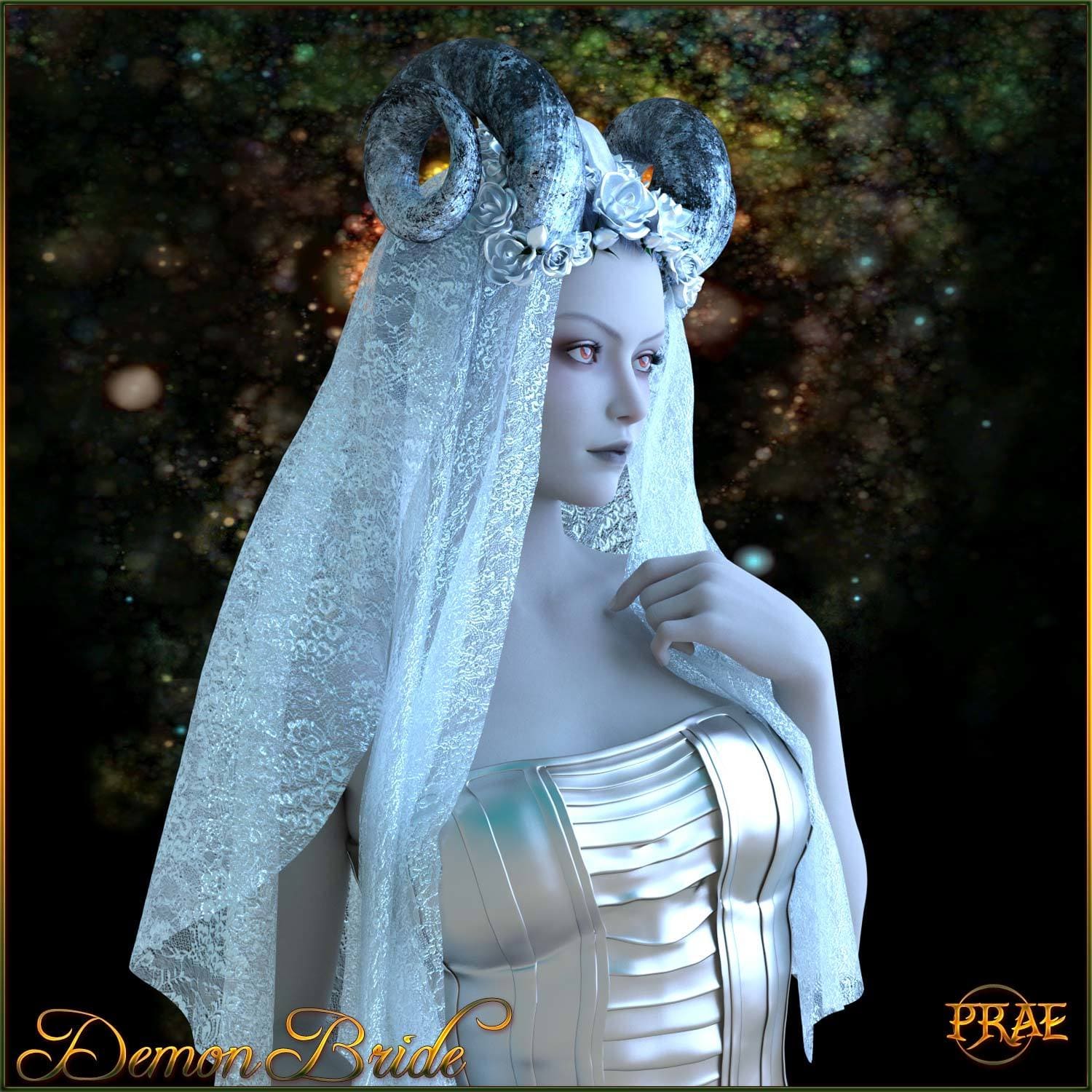 Prae-Demon Bride Headdress for G8 Daz_DAZ3D下载站