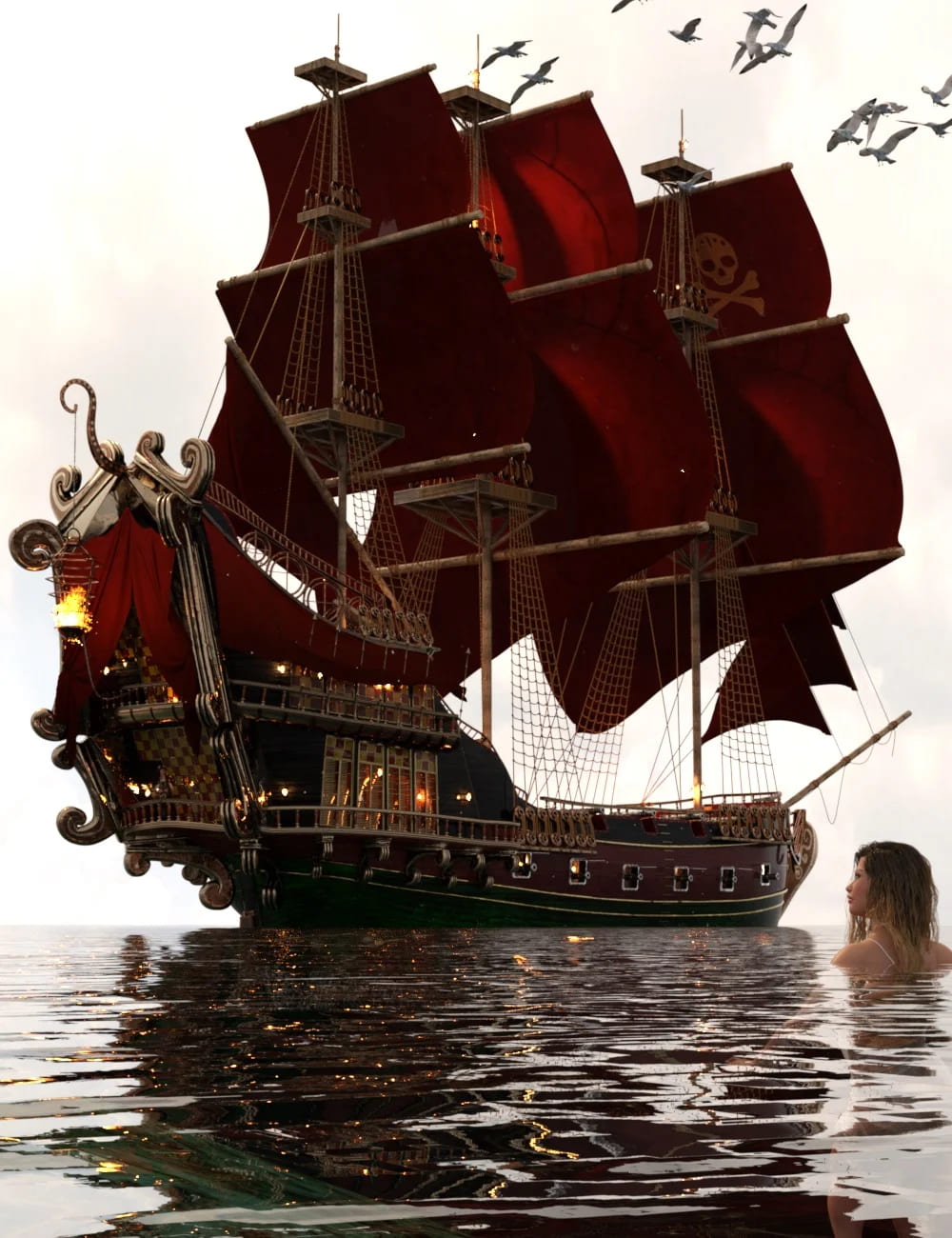 PW Pirate Ship Poseidon_DAZ3D下载站