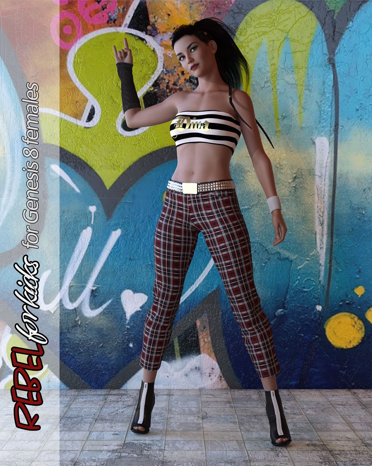 Rebel for Kicks – Outfit for Genesis 8 Females Daz Studio_DAZ3DDL