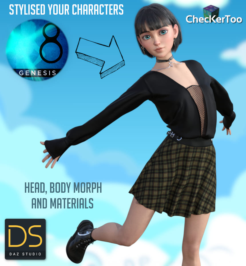 Stylised Your Characters For Genesis 8 Female_DAZ3D下载站