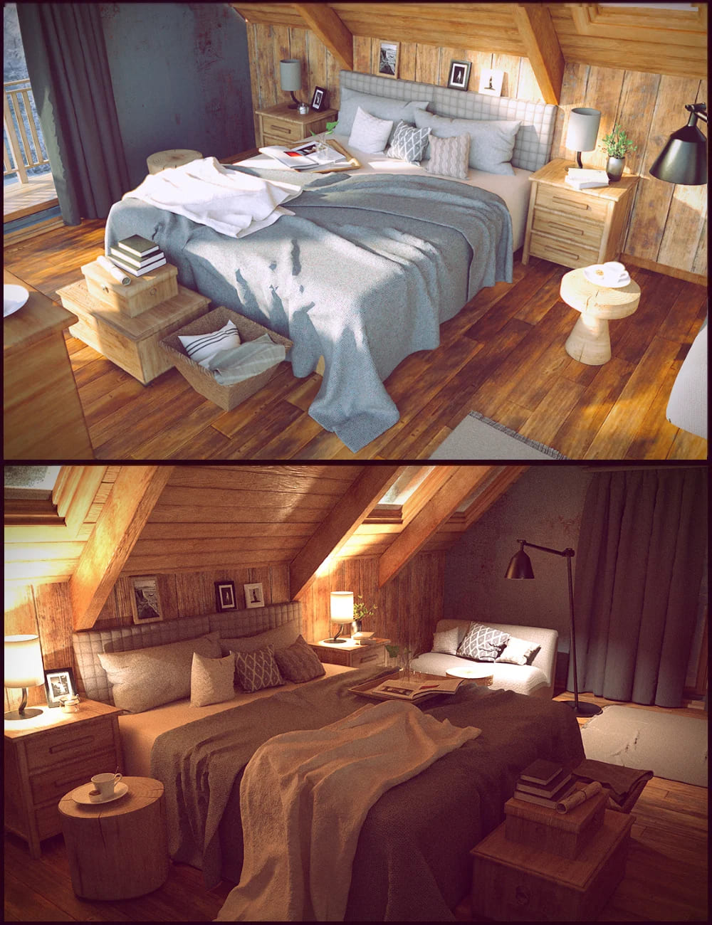 Winter Vacation Bedroom_DAZ3D下载站