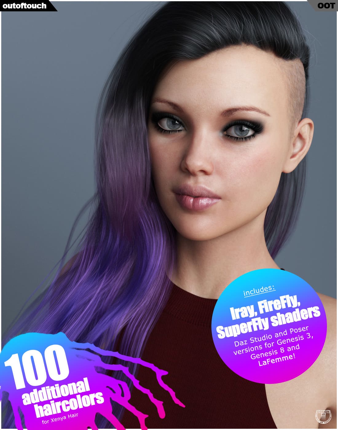 Xenya Hair Texture XPansion for Genesis 3 and 8 and La Femme_DAZ3DDL