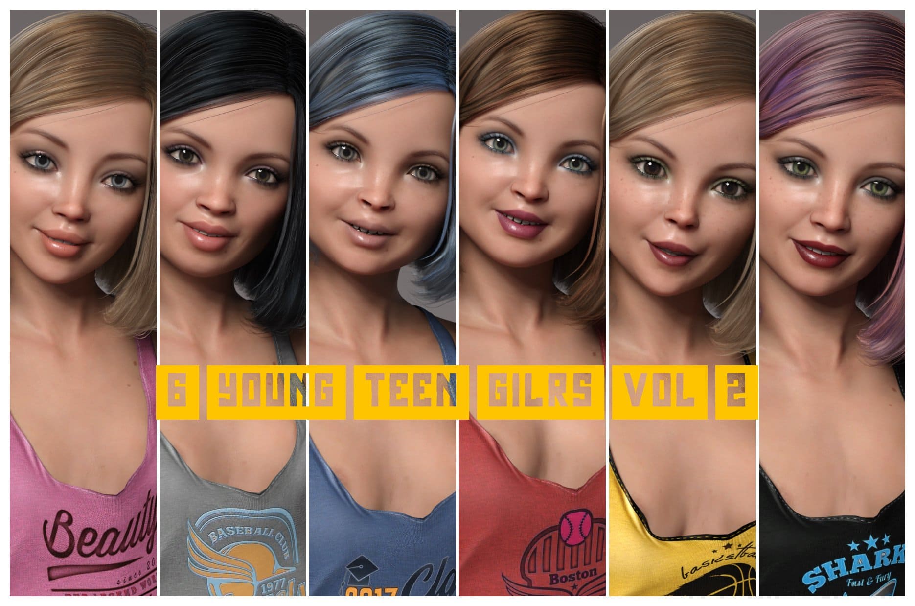 6 Young Teen Girl Character Morphs For G8F Vol 2_DAZ3DDL